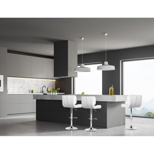 Artiss 2x Bar Stools Gas Lift Leather Padded White - Image 6