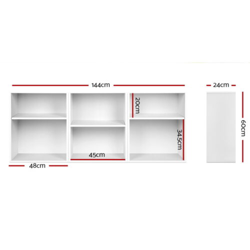 Artiss Bookshelf Set of 3 - VENA White - Image 2