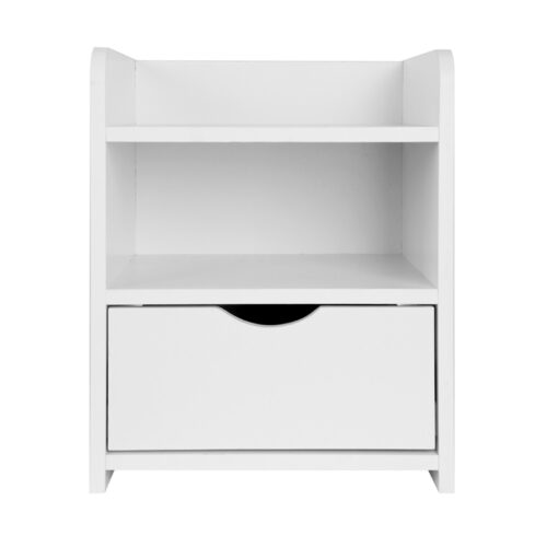 Artiss Bedside Table 1 Drawer with Shelf - FARA White - Image 3