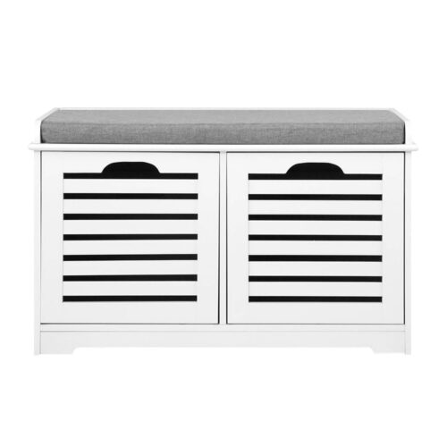 Artiss Shoe Rack Cabinet Bench White Caye - Image 3