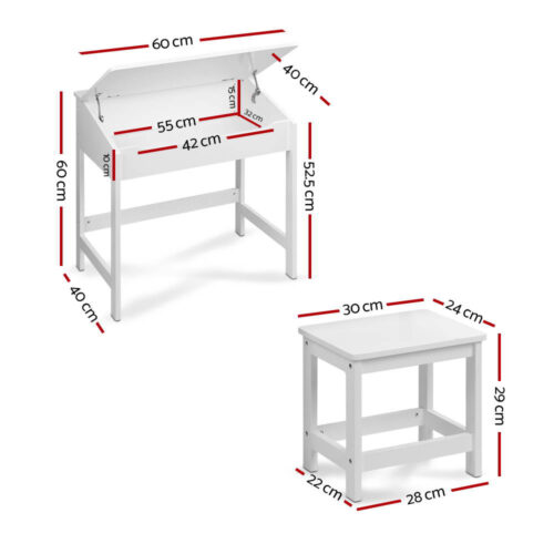 Keezi 2PCS Kids Table and Chairs Set Activity Children Playing Toys Study Desk - Image 3
