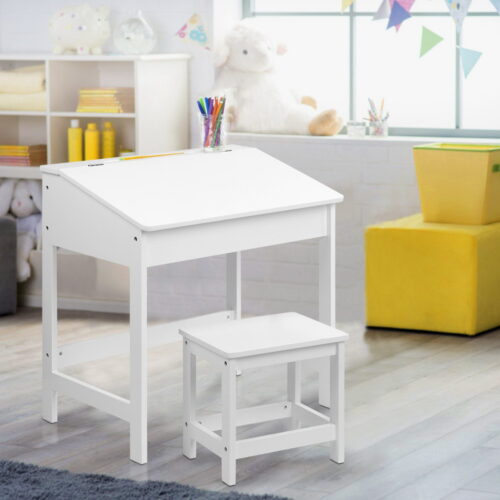 Keezi 2PCS Kids Table and Chairs Set Activity Children Playing Toys Study Desk - Image 7