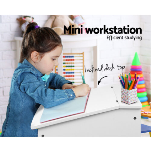 Keezi 2PCS Kids Table and Chairs Set Activity Children Playing Toys Study Desk - Image 8
