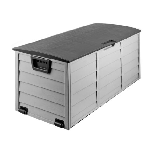 Gardeon Outdoor Storage Box 290L Lockable Organiser Garden Deck Shed Tool Black - Image 4
