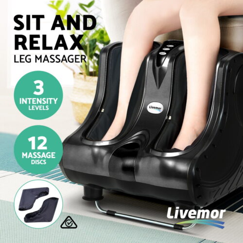 Livemor Foot Massager Massagers Shiatsu Electric Roller Ankle Calf Leg Kneading Black - Image 4