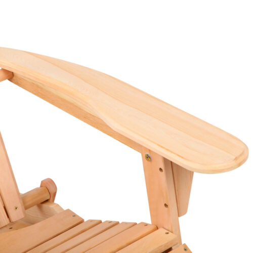 Gardeon 3PC Adirondack Outdoor Table and Chairs? Wooden Sun Lounge Beach Patio Natural - Image 7