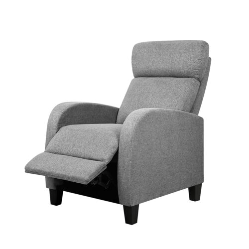 Artiss Fabric Reclining Armchair - Grey - Image 2