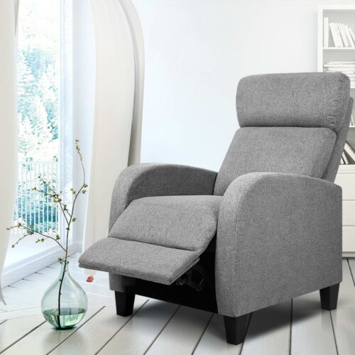 Artiss Fabric Reclining Armchair - Grey - Image 9