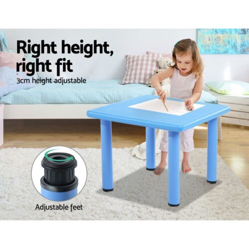 Keezi 5PCS Kids Table and Chairs Set Children Study Desk Furniture Plastic 4 Chairs - Image 5