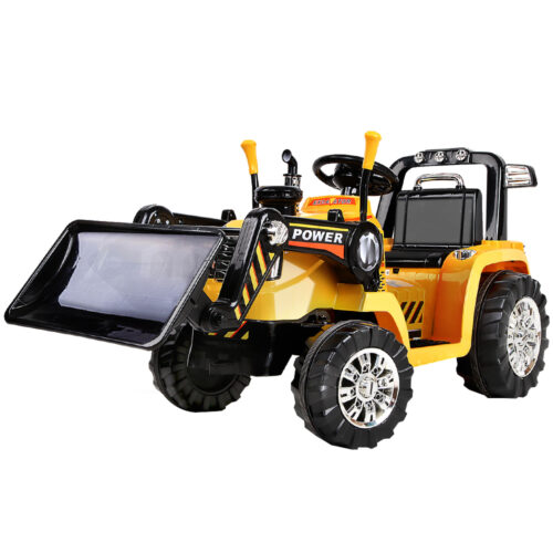 Rigo Kids Electric Ride On Car Bulldozer Digger Loader Remote 6V Yellow - Image 2