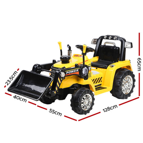 Rigo Kids Electric Ride On Car Bulldozer Digger Loader Remote 6V Yellow - Image 3