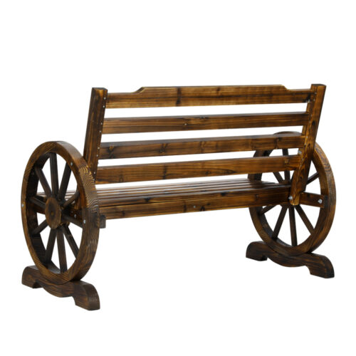 Gardeon Outdoor Garden Bench Wooden 2 Seat Wagon Chair Patio Furniture Brown - Image 5