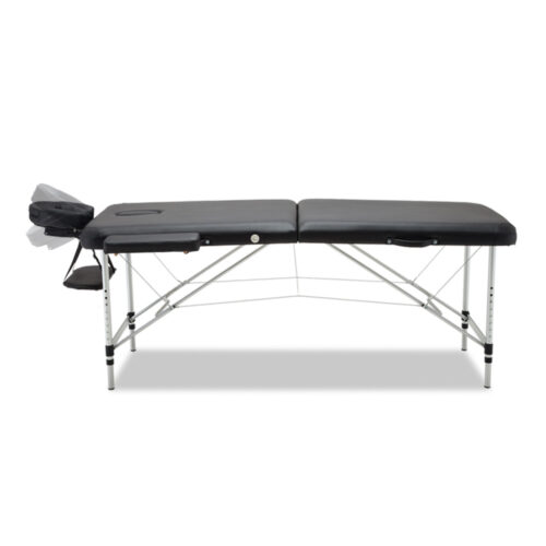 Zenses Massage Table 75cm Portable 2 Fold Aluminium Beauty Bed Black - Image 4
