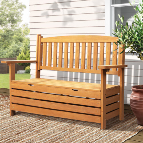 Gardeon Outdoor Storage Bench Box Wooden Garden Chair 2 Seat Timber Furniture - Image 8