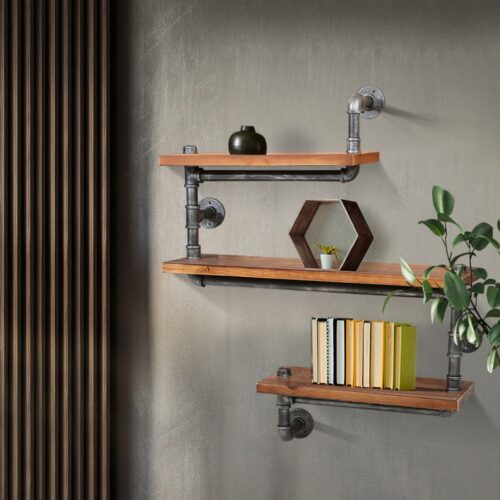 Artiss Floating DIY Pipe Shelf 3 Tiers - IONA - Image 8