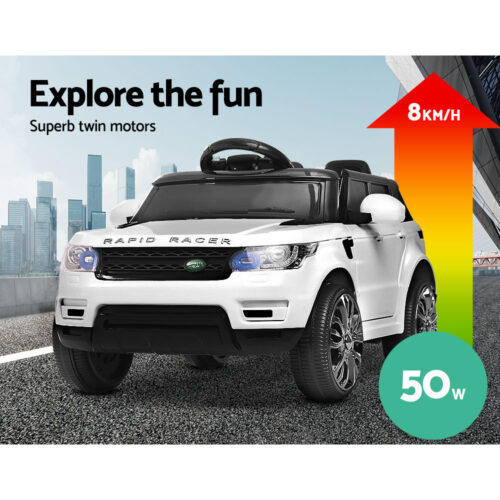 Rigo Kids Electric Ride On Car SUV Range Rover-inspired Cars Remote 12V White - Image 10