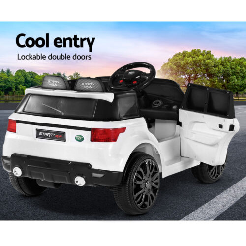 Rigo Kids Electric Ride On Car SUV Range Rover-inspired Cars Remote 12V White - Image 11