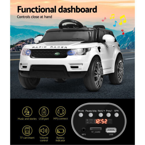 Rigo Kids Electric Ride On Car SUV Range Rover-inspired Cars Remote 12V White - Image 12