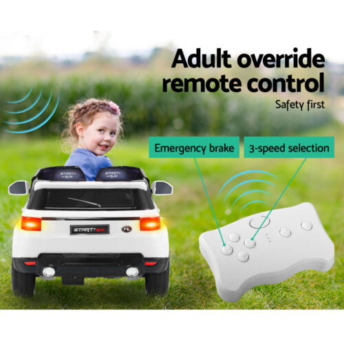 Rigo Kids Electric Ride On Car SUV Range Rover-inspired Cars Remote 12V White - Image 13