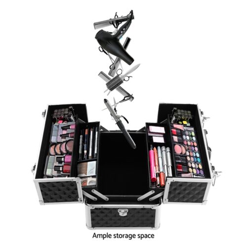 Embellir Portable Cosmetic Beauty Makeup Case - Diamond Black - Image 6
