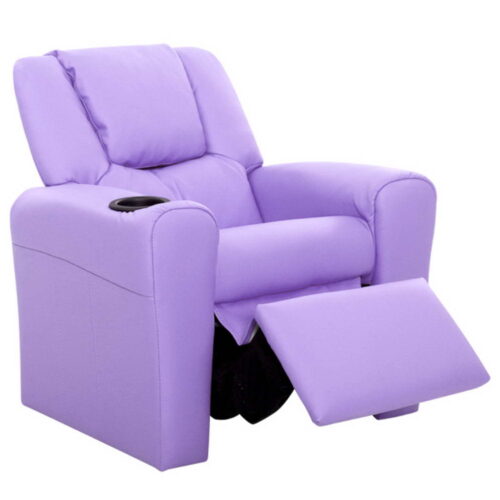 Keezi Kids Recliner Chair Purple PU Leather Sofa Lounge Couch Children Armchair - Image 4