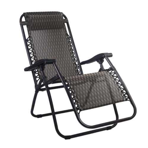 Gardeon Zero Gravity Chair Folding Outdoor Recliner Adjustable Sun Lounge Camping Grey - Image 2