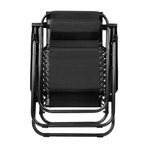Gardeon Zero Gravity Chair Folding Outdoor Recliner Adjustable Sun Lounge Camping Black - Image 6