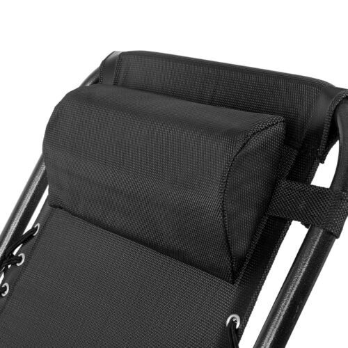 Gardeon Zero Gravity Chair Folding Outdoor Recliner Adjustable Sun Lounge Camping Black - Image 8