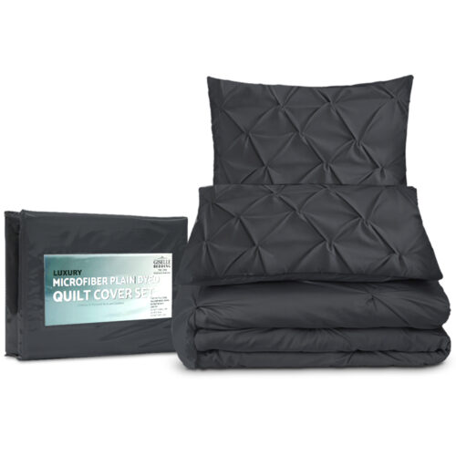 Giselle Bedding Quilt Cover Set Diamond Black Super King - Image 6