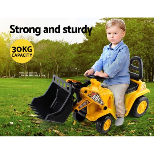 Keezi Ride On Car Toys Kids Excavator Bulldozer Sandpit Digger Car Pretend Play - Image 4