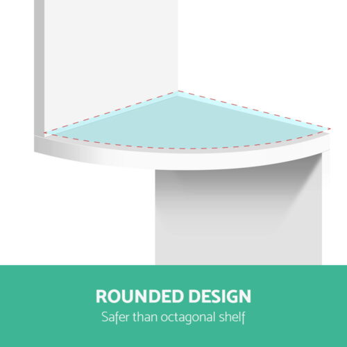Artiss Wall Shelf Corner Floating 5-Tier White - Image 5