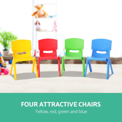 Keezi Kids Chairs Set Plastic Set of 4 Activity Study Chair 50KG - Image 5