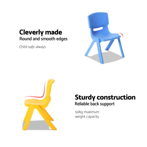 Keezi Kids Chairs Set Plastic Set of 4 Activity Study Chair 50KG - Image 6