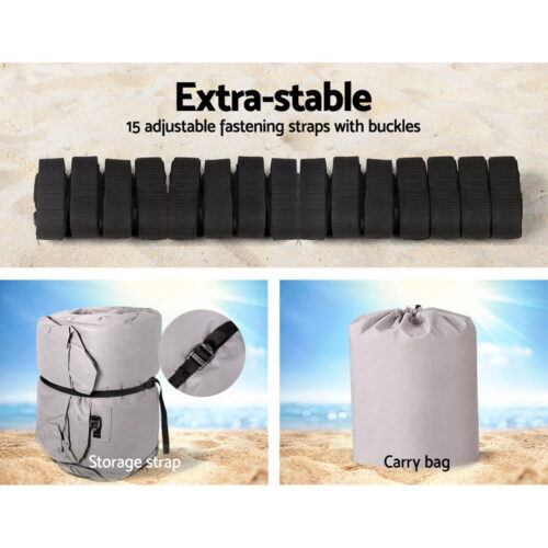 Seamanship Boat Cover 25-27ft Trailerable Jumbo Marine 600D Heavy Duty Grey - Image 7