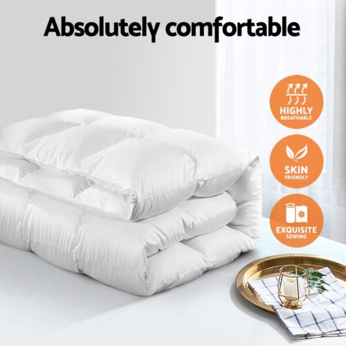 Giselle Bedding 500GSM Goose Down Feather Quilt Super King - Image 5
