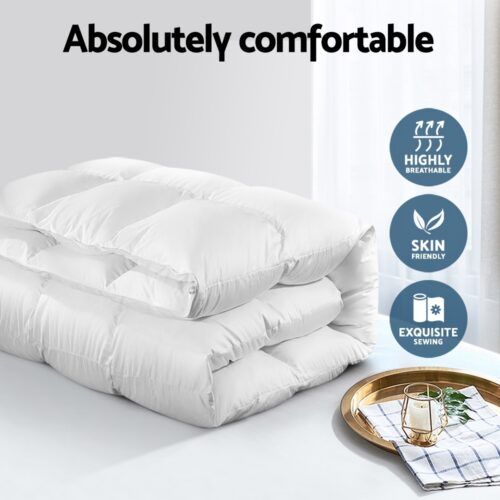 Giselle Bedding 700GSM Duck Down Feather Quilt King - Image 5