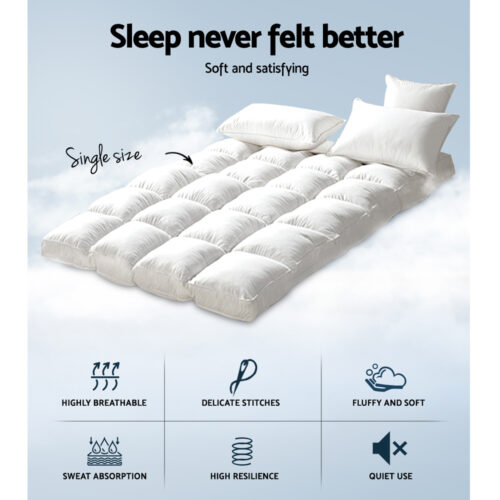 Giselle Bedding Mattress Topper Pillowtop Bamboo Single - Image 3