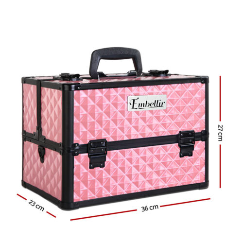 Embellir Portable Cosmetic Beauty Makeup Case - Diamond Pink - Image 3