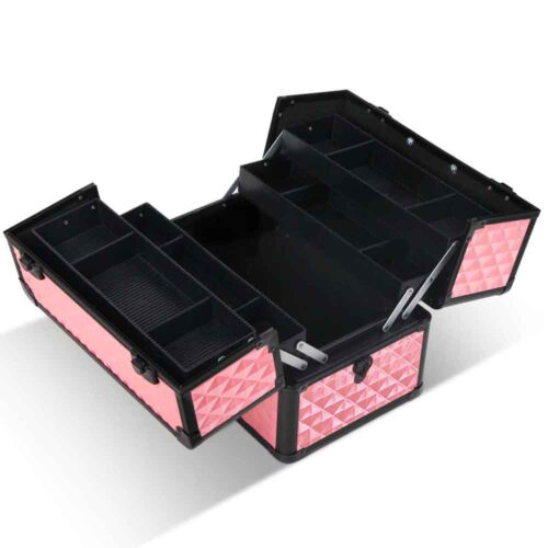 Embellir Portable Cosmetic Beauty Makeup Case - Diamond Pink - Image 4