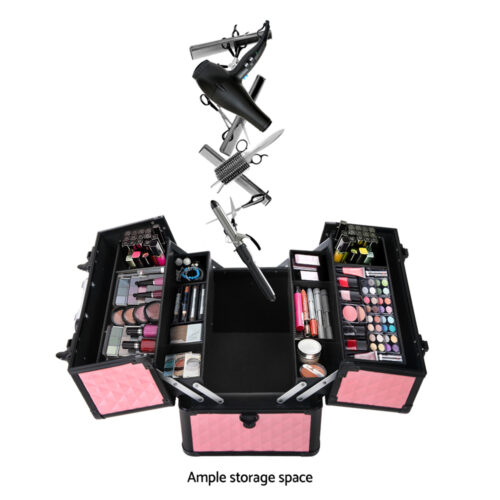 Embellir Portable Cosmetic Beauty Makeup Case - Diamond Pink - Image 7