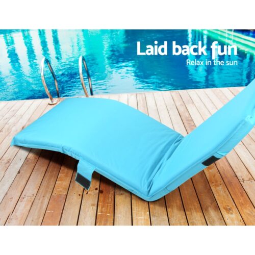 Artiss Floor Lounge Sofa Camping Chair Blue - Image 6