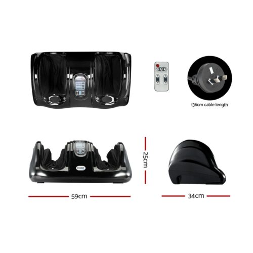 Livemor Foot Massager Shiatsu Massagers Electric Remote Roller Kneading Black - Image 3