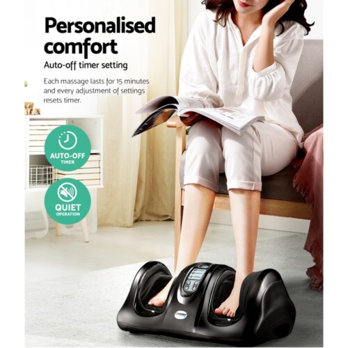 Livemor Foot Massager Shiatsu Massagers Electric Remote Roller Kneading Black - Image 7