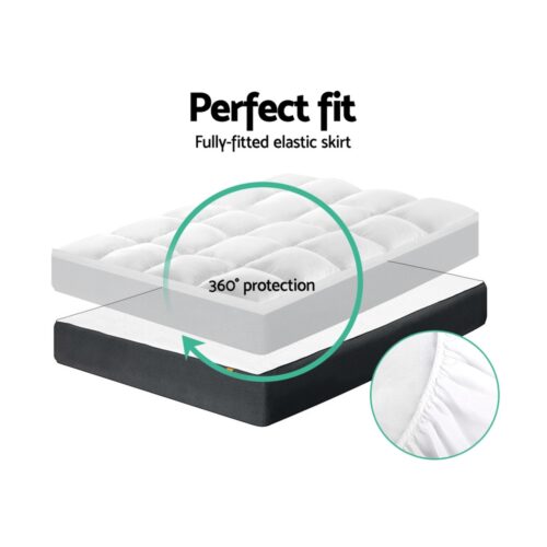 Giselle Bedding Mattress Topper Pillowtop Protector Pad Double - Image 7