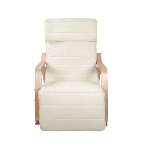 Artiss Rocking Armchair Footrest Nursing Beige Afton - Image 4