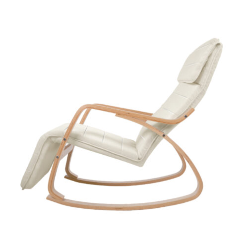 Artiss Rocking Armchair Footrest Nursing Beige Afton - Image 5
