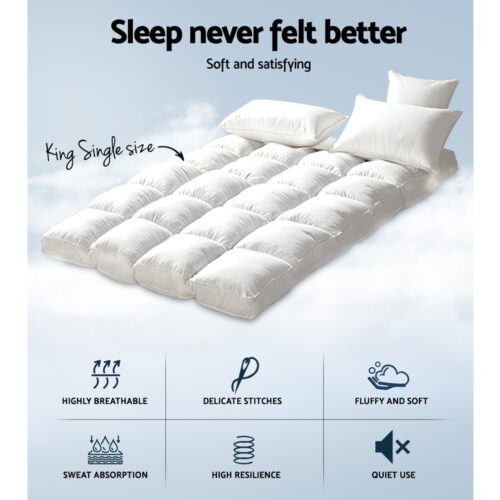 Giselle Bedding Mattress Topper Pillowtop Bamboo King Single - Image 3