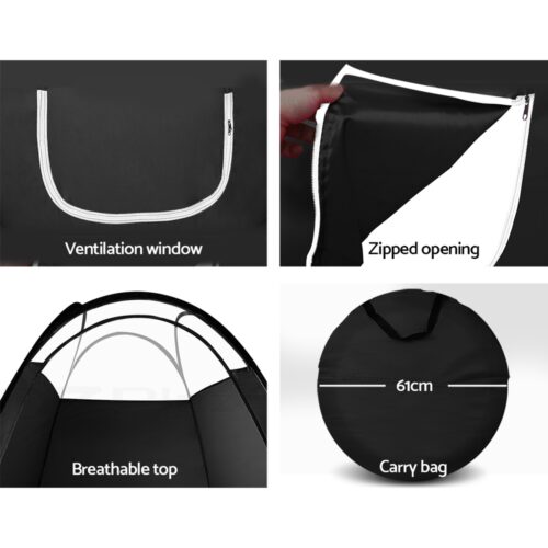 Portable Pop Up Tanning Tent - Black - Image 5