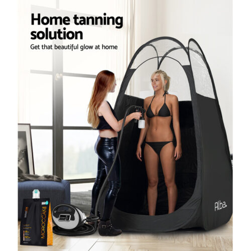 Portable Pop Up Tanning Tent - Black - Image 6