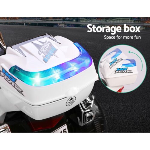 Rigo Kids Electric Ride On Patrol Police Car BMW-Inspired S1K 6V Battery White - Image 7